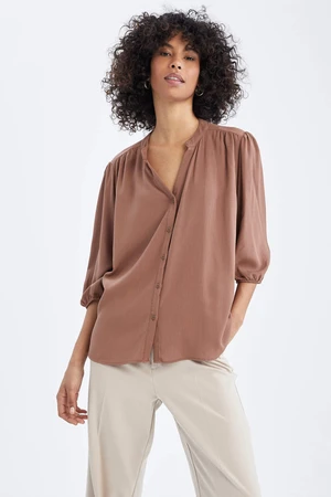 DEFACTO V Neck Half Sleeves Blouse