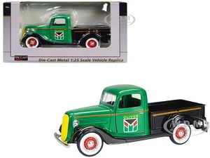 1937 Ford Pickup Truck "Oliver" Green with Black Truck Bed and Fenders 1/25 Diecast Model Car by SpecCast