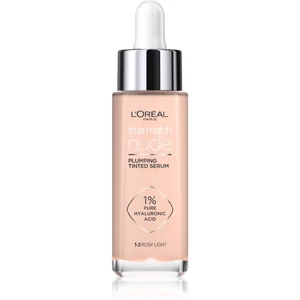 L’Oréal Paris True Match Nude Plumping Tinted Serum sérum pro sjednocení barevného tónu pleti odstín 1-2 Rosy Light 30 ml