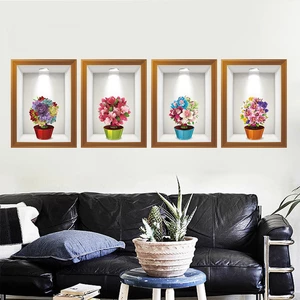 Flowers 3d Frame Creative Wall StickersBackground European Three - DimensionalWall Stickers