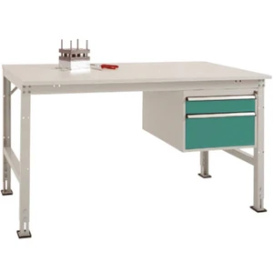 Manuflex AU5567.0001 Kompletný pracovný stôl základný UNIVERSAL Standard s plastovou doskou, š xhxv = 1500 x 800 x 760-8