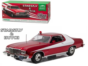 1976 Ford Gran Torino "Starsky and Hutch" Red Chrome Edition (TV Series 1975-79) 1/18 Diecast Model Car by Greenlight
