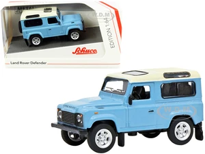 Land Rover Defender Light Blue with Cream Top 1/64 Diecast Model Car by Schuco