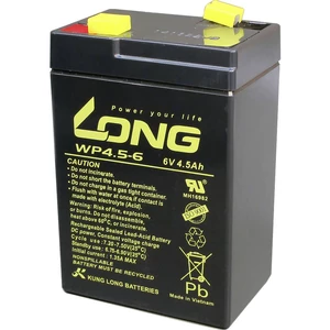 Long WP4.5-6 WP4.5-6 olovený akumulátor 6 V 4.5 Ah olovený so skleneným rúnom (š x v x h) 70 x 106 x 47 mm plochý konekt