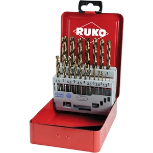 RUKO 215214 HSSE-Co 5 sada špirálových vrtákov do kovu 19-dielna    DIN 338 valcová stopka 1 sada