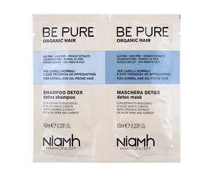 Šampón a maska pre normálne vlasy s tendenciou spľasnutia Niamh Be Pure Detox - 2 x 10 ml (1362)