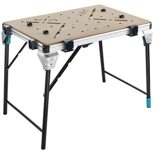 Wolfcraft 6909000 Mobilný pracovný stôl MASTER work 1600 21 kg Farba: čierna, strieborná