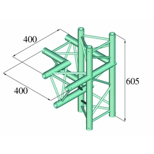 Alutruss DECOLOCK DQ3-PAC45 3-bodová rampa rohové viazanie na 4 smery 90 °