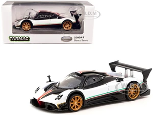 Pagani Zonda R Bianco Benny White and Black "Global64" Series 1/64 Diecast Model Car by Tarmac Works