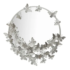 Nástenné zrkadlo v striebornej farbe Mauro Ferretti Round Silver, ø 74 cm