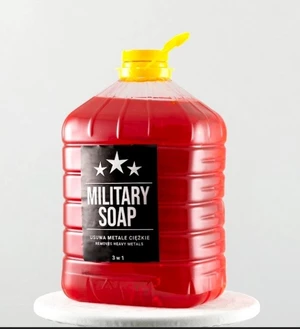 Špeciálne tekuté mydlo na ruky, telo a vlasy Military Soap® – 4 l, Červená (Farba: Červená, Varianta: 4 l)