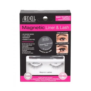 Ardell Magnetic Liner & Lash 110 dárková kazeta magnetické řasy 110 1 pár + magnetická gelová linka 2 g Black + štěteček na linku 1 ks pro ženy Black