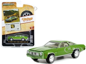 1973 Chevrolet Chevelle Laguna Colonnade Hardtop Coupe Green Metallic "New Laguna. Chevelle At Its Very Best" "Vintage Ad Cars" Series 7 1/64 Diecast