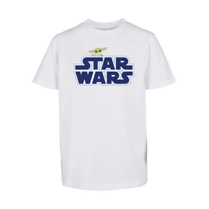 Children's T-shirt with blue Star Wars logo white