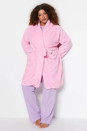 Trendyol Curve Pink Tied Dressing Gown