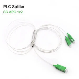 5pcs/Lot 1x2 Fiber Optical PLC Splitter SC Mini Steel Tube Type 0.9mm Fiber Opitc Splitter 1 : 2 SC Connector APC Free Shipping