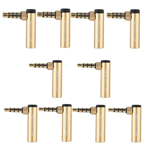 3.5mm Male to Female 90° Right Angle Audio Microphone Headphone Adapter Jack (10pcs)
