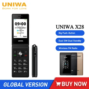 UNIWA X28 Flip GSM Cellphone 2.8" Touch Screen Mobile Phone Big Push-Button Telephone for Elderly Unlocked Dual Sim Dual Standby