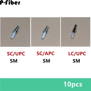 10pcs SC LC ceramic ferrule Singlemode SC/APC optical fiber ferrule for connector 125um-127um SM with metal holder P-fiber