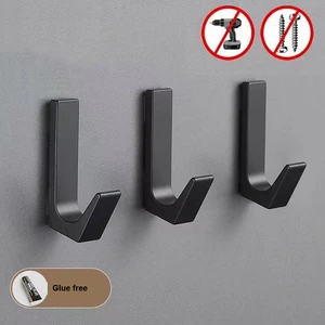 Adhesive Stainless Steel No Drilling Towel Hook For Bathroom Clothes Coat Hook Bedroom Robe Hook Livingroom Kitchen Accessories