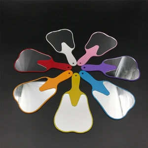 Teeth Shape Mirror Cute Handle Dental Mirror Unbreakable Mouth Teeth Mirror Patient Hand Mirror Oral Care Mirror