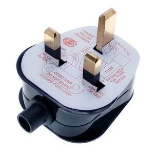 UK, Malaysia, Singapore, HK 3 Flat Pin DIY Rewireable Power Plug AC250V 13A Fused
