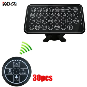 433MHz wireless calling system with long distance 30 call bells+1 display pager receiver call pager system restaurant