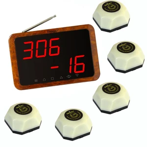 SINGCALL Hospital and Nursing Homes Call System, 5pcs White Table Bells APE560 and 1pc Reciever APE1900