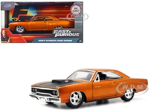 Doms Plymouth Road Runner Orange Metallic with Matt Black Hood "Fast &amp; Furious" Series 1/32 Diecast Model Car by Jada