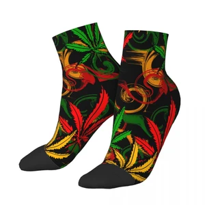 Reggae Leaves Socks Short Unique Casual Breatheable Adult Ankle Socks