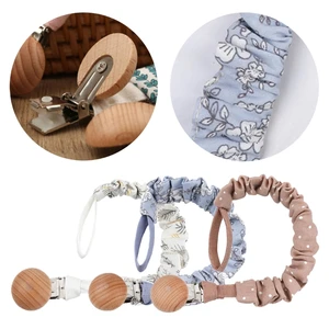 Chain for Girl Boy Infant Toddlers Pacifier Clips Chain Fabric Set