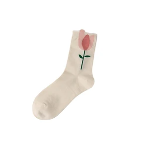 New Women's Socks Flowers Dress Socks Girl's Famale Cute Socks Spring And Summer Harajuku Japanese Casual Socks For Women