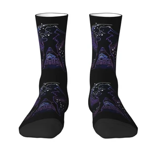 Usagi Tsukino Moon Pattern Dress Socks for Men Women Warm Fashion Novelty Super Moon Girl Crew Socks