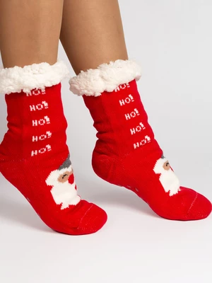 Dámské teplé ponožky SANTA červené