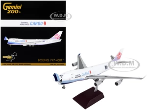 Boeing 747-400F Commercial Aircraft "China Airlines Cargo" White with Purple Tail "Gemini 200 - Interactive" Series 1/200 Diecast Model Airplane by G