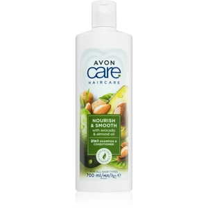 Avon Care Nourish & Smooth šampon a kondicionér 2 v 1 s vyživujícím účinkem 700 ml