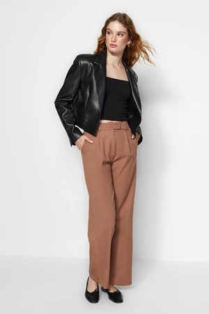 Trendyol Light Brown Wide Leg Trousers