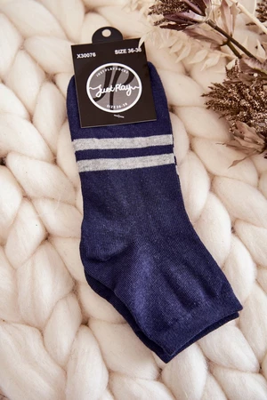 Dámské bavlněné kotníkové ponožky námořnická modrá