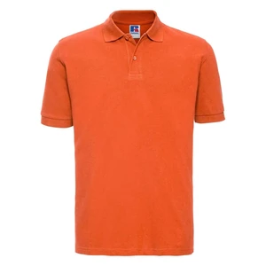 Orange Men's Polo Shirt 100% Cotton Russell