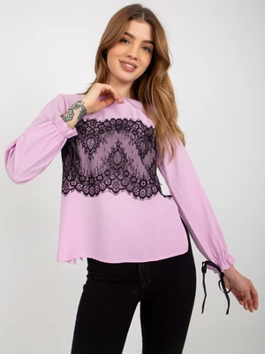 Light purple formal blouse with lace