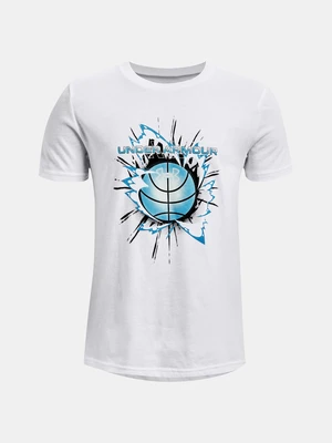 Under Armour T-Shirt UA BOYS HOOPS BASELINE SS-WHT - Boys