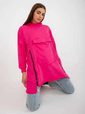 Fluo Pink Cotton Base Hoodie