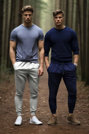 Trendyol Navy Blue Men's Regular/Real Cut Elastic Legs Basic 2-Pack Sweatpants