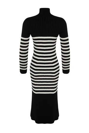 Trendyol Black Maxi Sweater Striped Dress