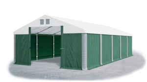 Skladový stan 5x10x2,5m střecha PVC 560g/m2 boky PVC 500g/m2 konstrukce ZIMA PLUS Zelená Bílá Šedá,Skladový stan 5x10x2,5m střecha PVC 560g/m2 boky PV