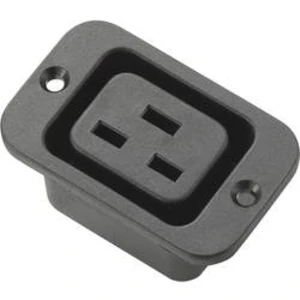 IEC zástrčka C13/C14 TRU COMPONENTS C19, zásuvka, vestavná vertikální, počet kontaktů: 2 + PE, 16 A, 250 V, černá, 1 ks
