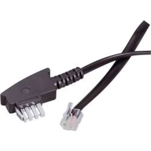 TAE, RJ11 fax kabel Basetech BT-1602125, 15.00 m, černá