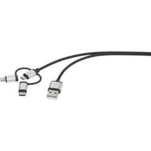 Apple iPad/iPhone/iPod, USB 2.0 kabel Renkforce rf-3/1LMC-01 RF3334580, 1.50 m, tmavě šedá