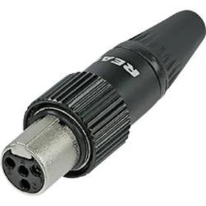 XLR kabelová zásuvka Rean AV Tiny XLR (RT4FCT-B), rovná, 4pól., černá