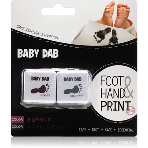Baby Dab Foot & Hand Print Purple & Grey barva na dětské otisky 2 ks